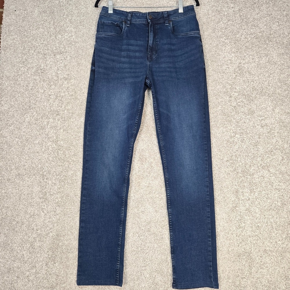 The Perfect Jean NYC Mens 33x34 (fit 32x32) Blue Slim Thick Stretch‎